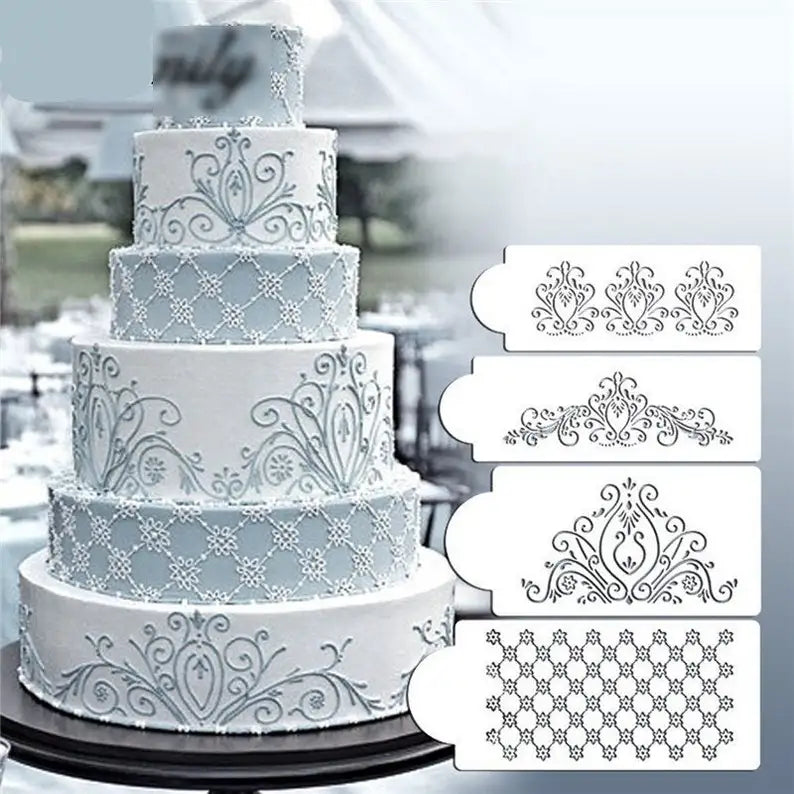 Wholesale Laser-Cut PET Cake Decorating Stencils Plastic Templates DIY Cookie Stencil Craft Kids