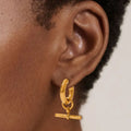 Women's Creative Vintage French Stainless Steel Earrings Wholesale High Sense Simple Circle Design Classic Style