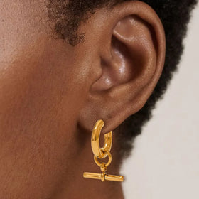 Women's Creative Vintage French Stainless Steel Earrings Wholesale High Sense Simple Circle Design Classic Style