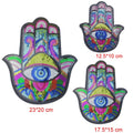 3 Size Colorful Palm Sequin Sequin Embroidery Evil Eyes Patch Sequined Eyes Applique Iron-On Felt Fabric for DIY Eco-Friendly