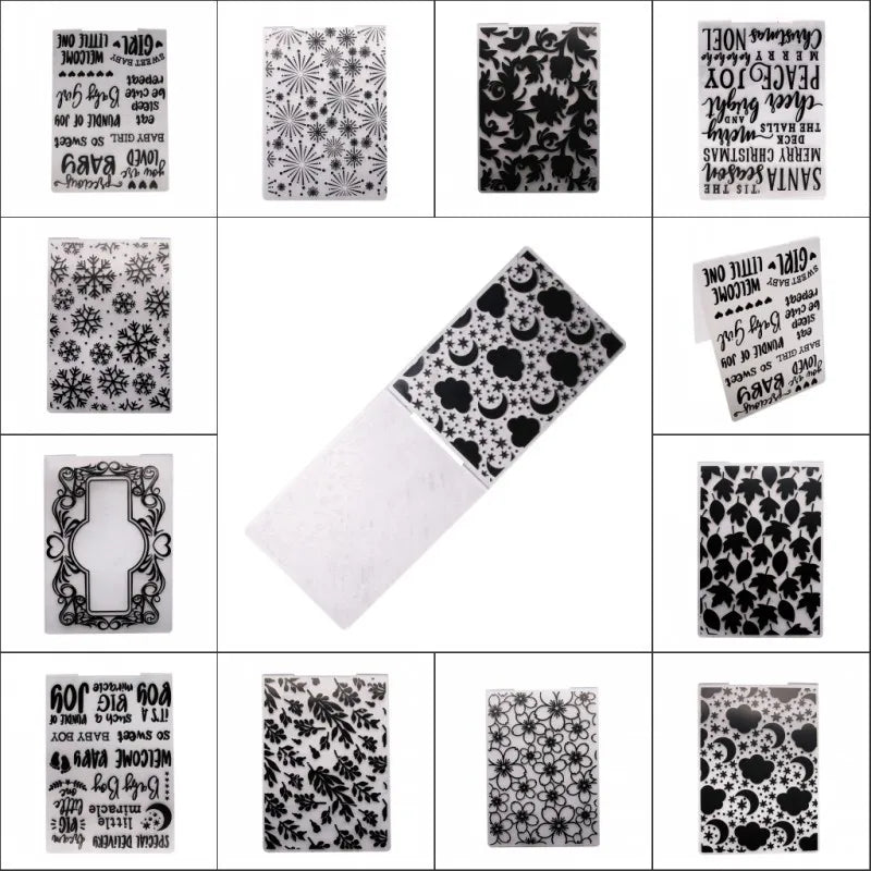 Cloud Moon Plastic Folded Embosser Card Cake Tools Pattern Plastic Mold Decorating Tool Mould