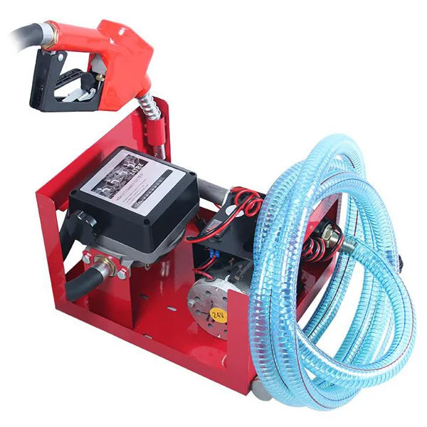 Electric Diesel Fuel Transfer Pump Assembly DC 12V 24V Wall-mounted Diesel Oil Dispenser Kit with Flow Meter Fuel Nozzle & Hose