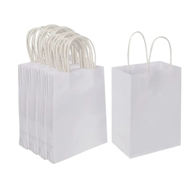 Custom Logo Color Shopping Paper Bag White Gift Bag  Wholesale Tote