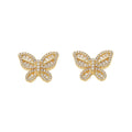 E066 Bling Bling Geometric Gold/Silver  Plated Stud Earrings Brass Zircon Fashion Jewelry for Women Anniversary Party