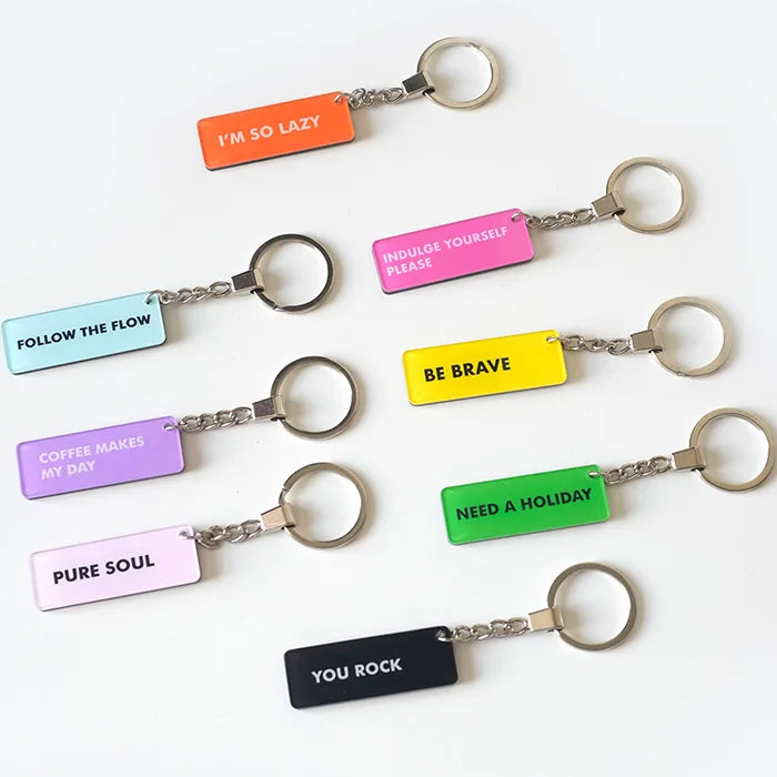 Custom Designer Acrylic Charms Promotional Letters Acrylic Keychain Accessories Girls Plastic Key Ring