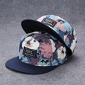 Custom Polyester  Flat Bill Brim Running Hip Hop Caps Sublimation Printed Woven Label 5 Panel  Snapback Hat Bulk