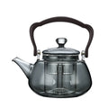 2023 New High  Borosilicate Teapot Flower  Office Bamboo Handle Manufacturers Wholesale
