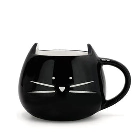 Ceramic Cute Cat Cup White/Black Coffee Milk Mugs Cartoon Ice Cream Sugar Tea Dessert Soup Office Couple Drink Cups