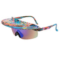 New Large Frame Riding Glasses Men's and Women's Fashion Dazzling Hat Sunglasses Personality Brim Sunglasses with Box