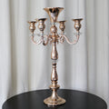LUCKYGOODS Gold Metal Candlestick Holder Table Centerpiece for Wedding and Christmas Decorations Glass Material LK20200606-40