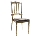 Coffee Color Fixed Cushion Modern Iron Napoleon Wedding Chivari Outdoor Chair for Banquets Events Parties for Hotel Furniture