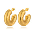 Meetyoo Irregular Semicircle Stud Earring New Design Stainless Steel  Earring 18K Gold Plated Earring Jewelry for Women