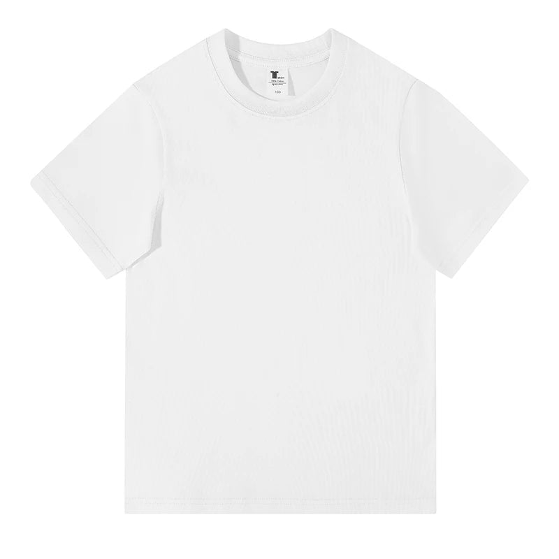 240gsm 100% Cotton Custom Vintage T-Shirt Oversized Plus Size Men's Short Sleeve Print Logo T Shirt for Kids