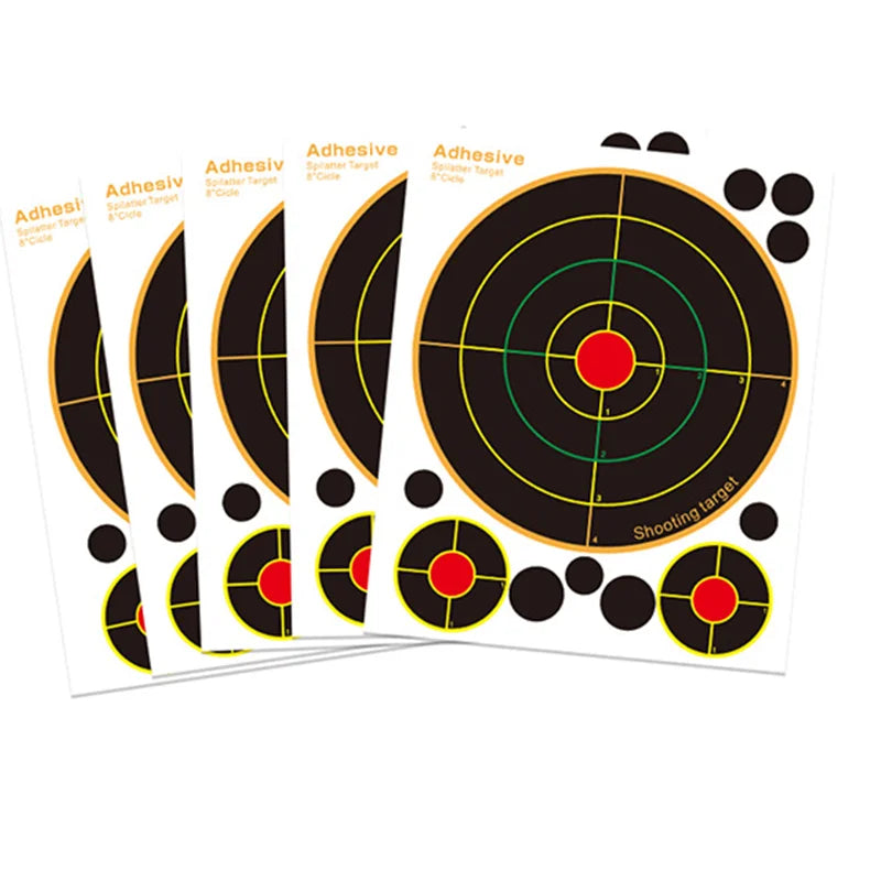 Splash Target Shooting Target Paper Fluorescent Self Adhesive 8 Inch Training Competition Self Adhesive Target Paper