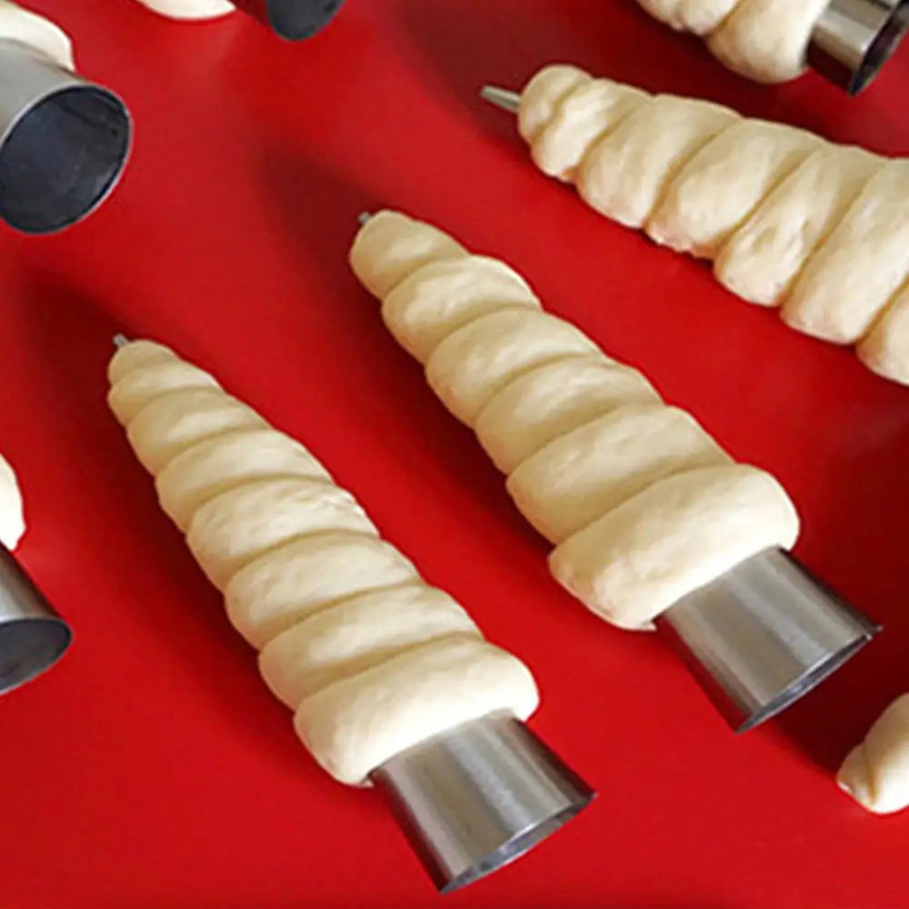 Baking Cones Stainless Steel Spiral Croissant Tubes Horn Bread Pastry Making Cake Mold Baking Supplies