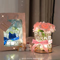 C269 New  Cube LED Rose Night Light Decorative Atmosphere Light Valentine's Day Birthday Gift Bouquet Ornaments