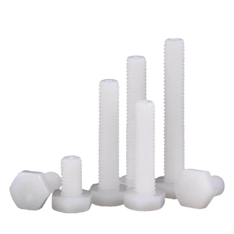 Wholesale DIN933 M12 Metric System White PA66 Nylon Full Thread Hexagon Head Insulation Bolt in Stock