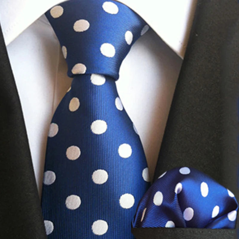 Men's Tie Set Floral Solid Ties for Man Wedding Accessories Cravate Silk Dot Tie Set
