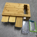 Fast Ship Modern Natural Bamboo Cutting Board with Containers & Vegetable Peeler Set for Kitchen