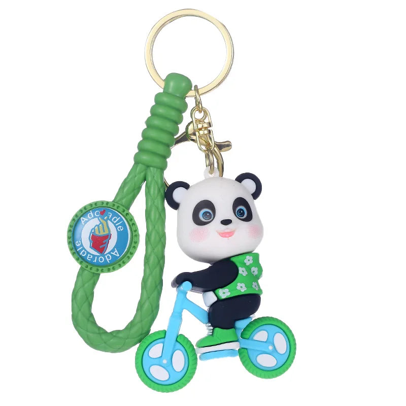 Factory WholesaleHot Sale Factory Price Creative Cartoon Sports Panda Silhouette Custom PVC 3D Keychain