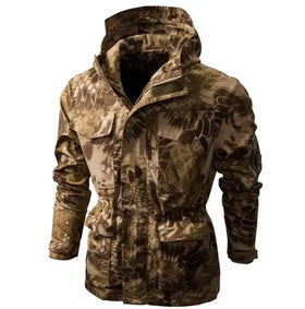Thickened Waterproof Camo Tactical Mountaineering Coat Charge Coat Outdoor Windproof Hooded Jacket