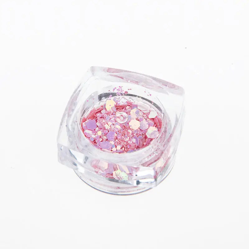 New Product Wholesale rainbow Colorful Polyester Chunky Cosmetic Holographic Flake Bulk Sequin Nail Gel Glitter