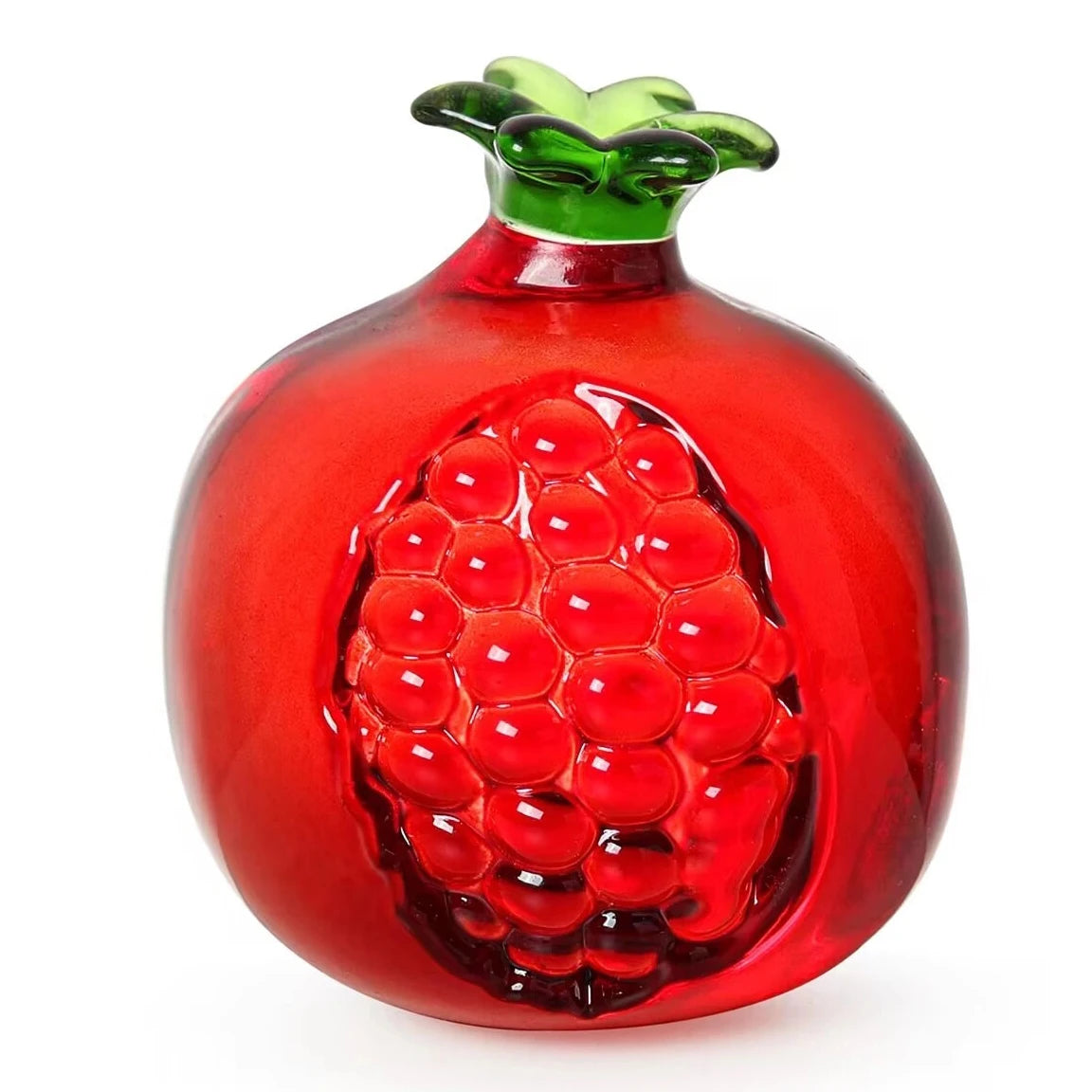 YearsCrystal Pomegranate Statue Punicagranatum Decorative Artificial Granada Fruit Glass Figurine Crystal Ornament Pomegranate