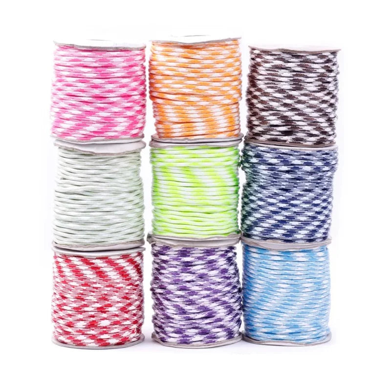 Wholesale 3.5mm Double Color Twill Braid Waxed Cord for Jewelry Making Findings Gift Wrapping Rope