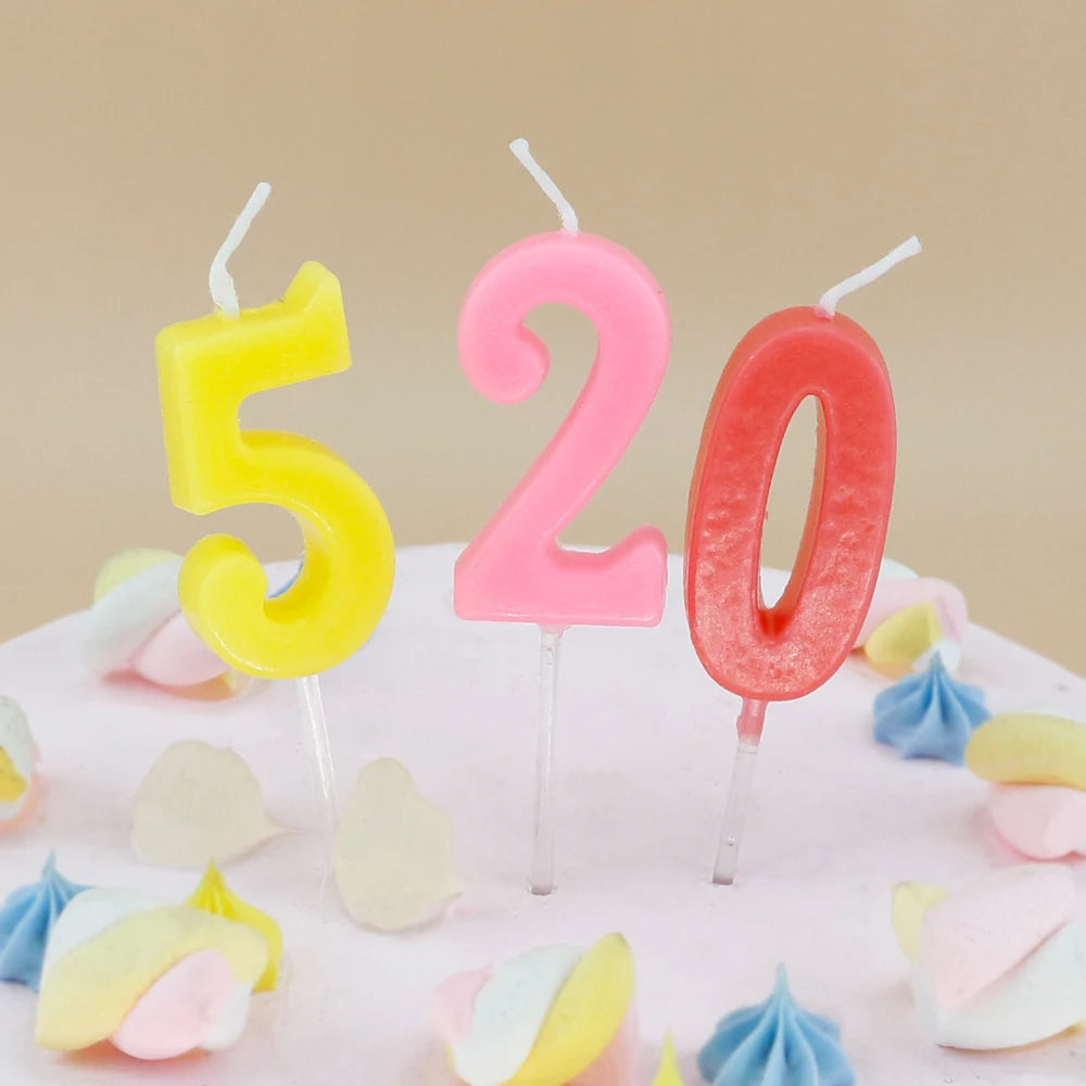 2025 Popular Hot Selling Custom Color Birthday Cake Number Candles for Birthday Parties