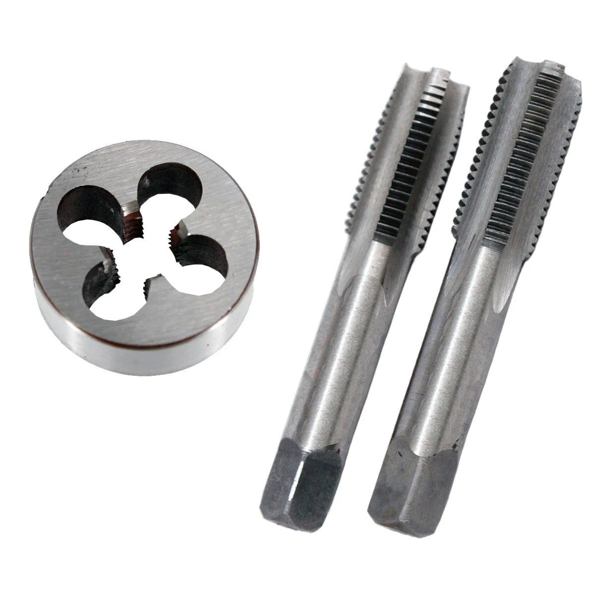 Right Hand Thread Tap and Die Set 2pcs Hand Taps and 1pcs Die Tapping Tool