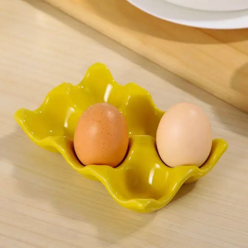 M 6 Holes Egg Tray Holds 6 Fresh Eggs Egg Dispenser for Drawer Countertop Display Kitchen Organization Restaurant Household