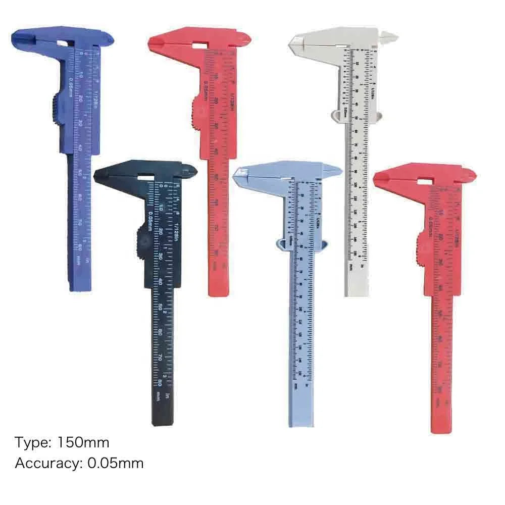 Adjustable Permanent Makeup Double Eyebrow Vernier Caliper Measuring Ruler Mini Plastic Scale  Student Tattoo Tool Button