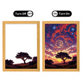 Creative Modern Design Electric Backlight MDF Wooden Photo Frame with Night Light Warm Home Decoration