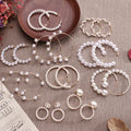 10 Types Customized Big Round Circle Drop Hoop Earrings Girls Summer Statement Unique Dainty Pearl Hoop Earrings 2023 Wedding