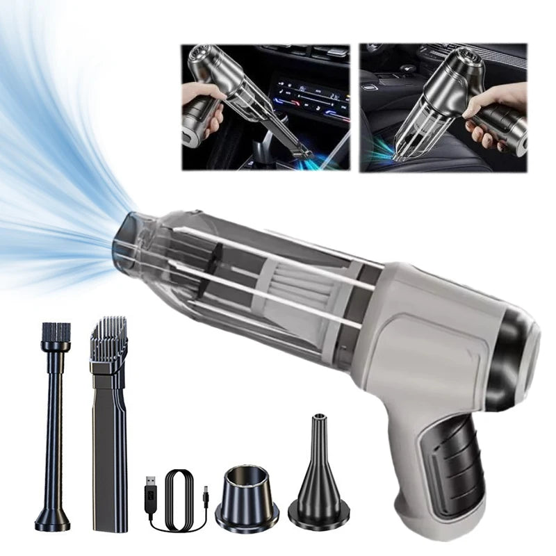 Portable Car Vacuum Blower Rechargeable Handheld duster Blow air Gun High Power Cordless Mini Vacuum Cleaner with Pump
