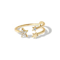 ROXI Light Luxury Jewelry 925 Sterling Silver Sparkling Star Finger Adjustable Rings