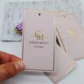 Customized Factory Gold Foil  Sales Hangtag for Scrunches Tag Christmas Swing Tags