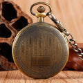 Hand Winding Mechanical Pocket Watch Exquisite Roman Numerals Dial Full Hunter Bronze Pattern Pendant Manual Pocket Clock Gifts