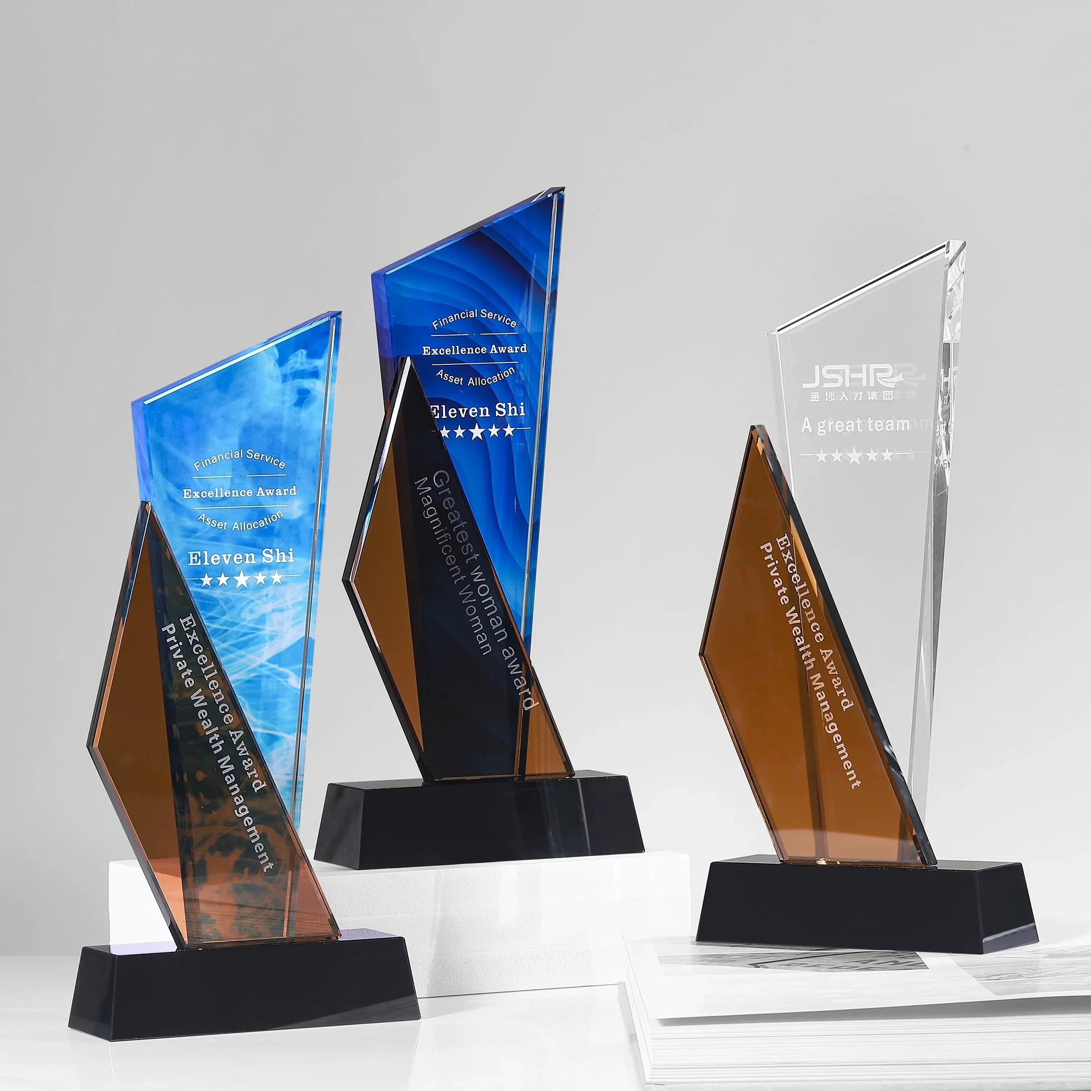 Full Color Printing Personalized Crystal Trophy MH-NJ0692