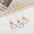 Hot Jewelry Zircon 24 Gold Plated Tinny Love Letter Necklace Heart Shaped Necklace Zircon Pendant Necklace for Women