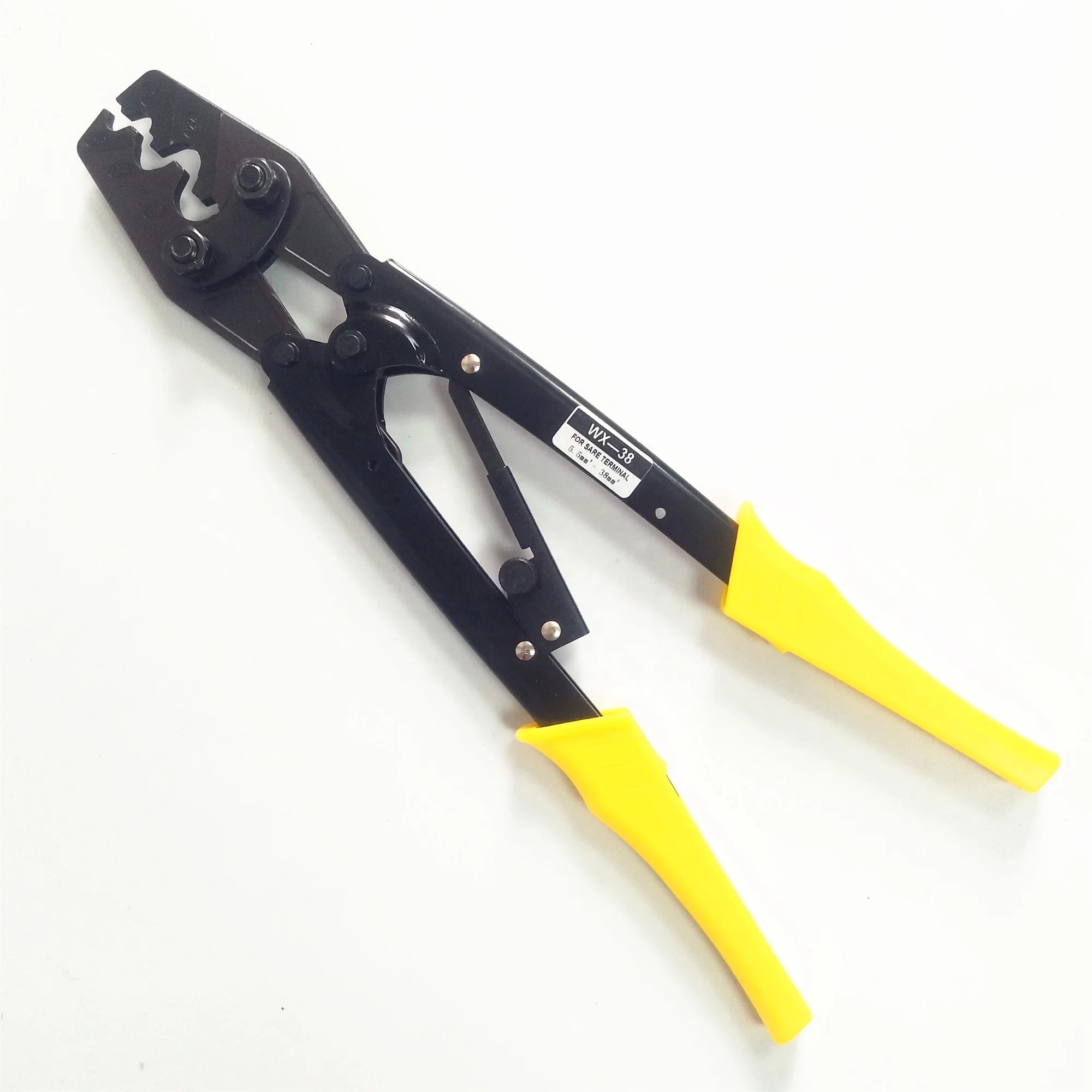 HS-38 WX-38 Japanese Style Industrial Grade Steel Metric Crimping Pliers Ratchet Terminal 5.5-38mm2 OEM Yellow GS Certified