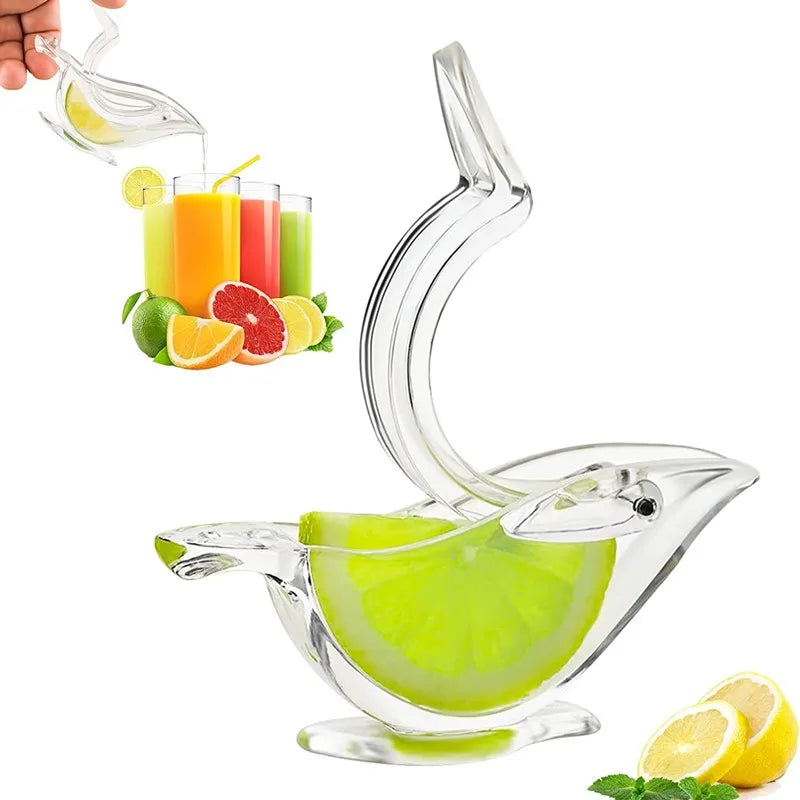 Custom Acrylic Crystal Bird Lemon Squeezer Elegant Bird Manual Fruit Juicer Press