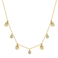 Summer Fashion Advanced Sense Necklace Jewelry 925 Sterling Silver Square Round Zircon Gold Plated Necklace Jewelry for Women