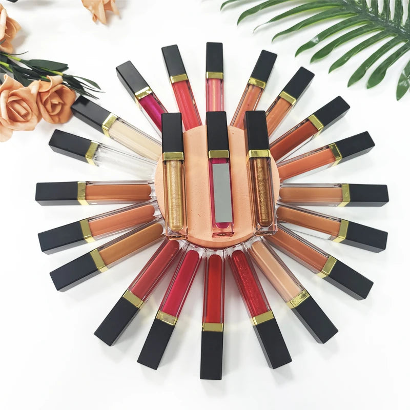 Makeup Vendors Wholesale 73 Color Clear Vegan DIY Lipgloss Tube Bulk Nude Glossy Lip Gloss