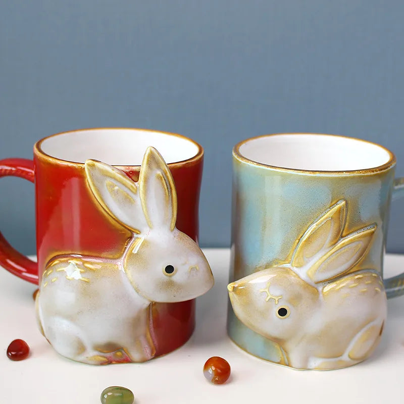 Easter Gift Cute Ceramic 3d Rabbit Mug Decorative Animal Couple Mugs