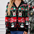 Christmas Clothes Winter Ladies Knit Sweater Jacket Loose Single Breasted Knitted Christmas Sweater Cardigan for Women