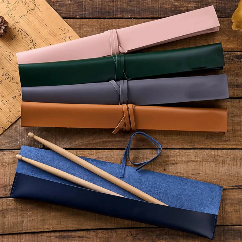 Drumstick Bag Personalized Drumsticks Storage Holder Case PU Waterproof Leather Stowable Extracurricular Drummer Musician Gift