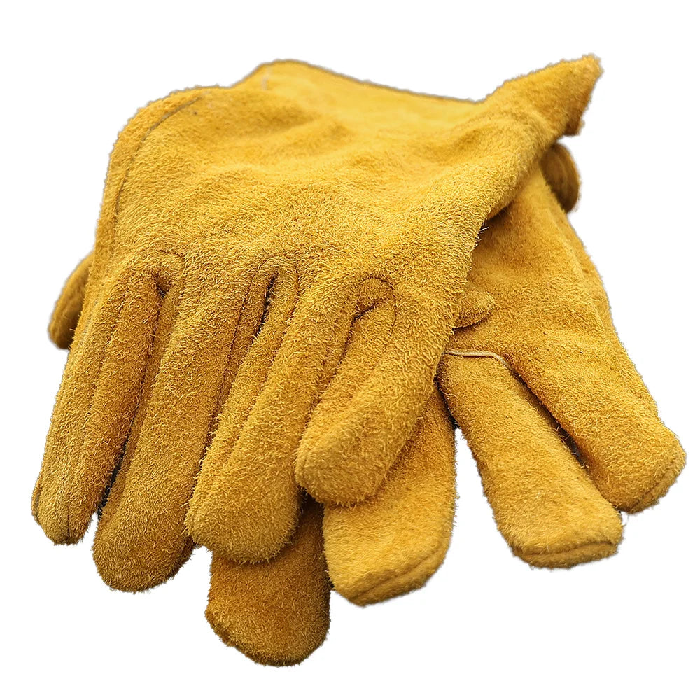 For Cowhide Split CE Certified Eco-friendly Breathable Abrasion Resistant Leather Gloves for Outdoor Camping Welding