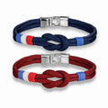 New Romantic Couple Knot Bracelet Jewelry Fashion Sleek Navy Two-tone Paracord Statement Flag Snap Bracelet Gifts for Women