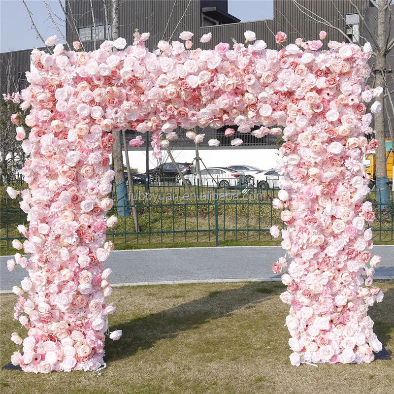 SA Custom Wedding Flower Arch Marriage Backdrop Artificial Orchid Flowers Arch square pink Flower Arch for Entrance Decoration